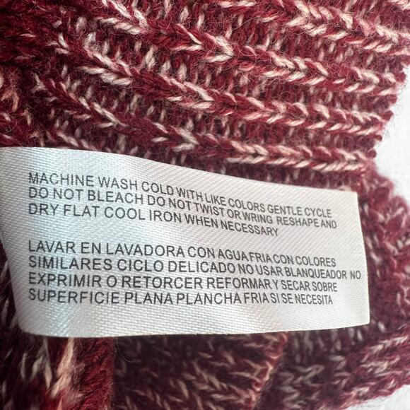 Madison Lilly Women’s Burgundy Heathered Crewneck Sweater Size M Crisscross Back - Picture 11 of 11